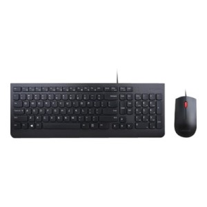 Клавиатура и мишка Lenovo Essential - С кабел - Черни