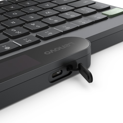 Bluetooth клавиатура Lenovo Self-Charging - Черна детайлна снимка 6