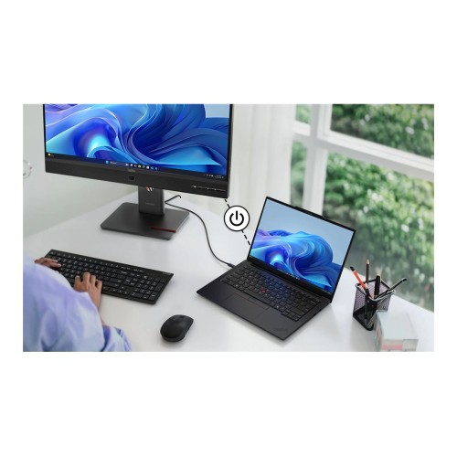 Монитор Lenovo ThinkVision T27QD-4v - 27 инча - 2560х1440 - IPS детайлна снимка 4