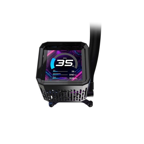 Водно охлаждане Asrock PHANTOM GAMING 360 LCD - ARGB - Черно детайлна снимка 4