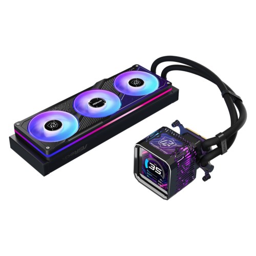 Водно охлаждане Asrock PHANTOM GAMING 360 LCD - ARGB - Черно детайлна снимка 2