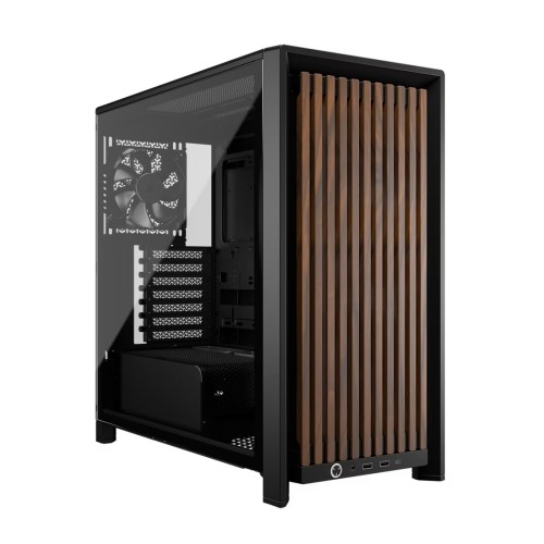 Компютърна кутия Corsair FRAME 4000D RS Wood Mid-Tower - Черна - Кафява