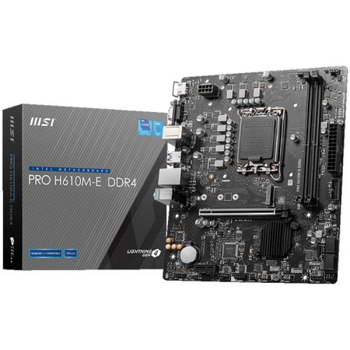 Галерия: Дънна платка MSI PRO H610M-E - LGA1700 - DDR4 - Micro-ATX снимка 1 - TS-Computers.bg Дънна платка MSI PRO H610M-E - LGA1700 - DDR4 - Micro-ATX детайлна снимка 1