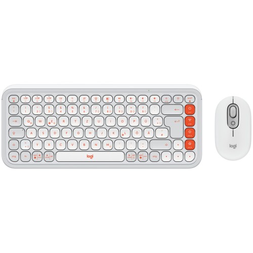 Клавиатура и мишка Logitech POP ICON COMBO - Bluetooth - Бели