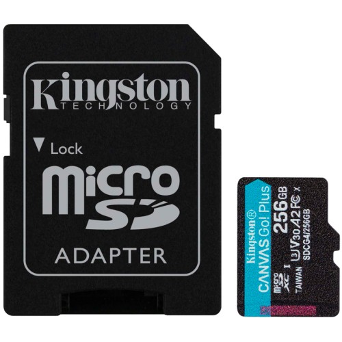 MicroSDXC карта памет Kingston 256GB  Canvas Go Plus Gen4 + адаптер