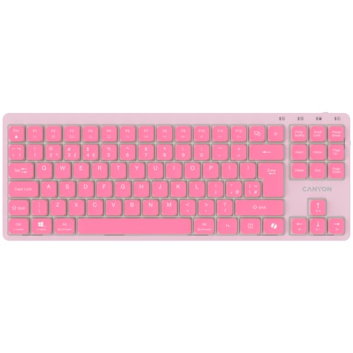 Клавиатура Canyon CNS-HKB10P OnType 10 Low Profile - С кабел - Розова