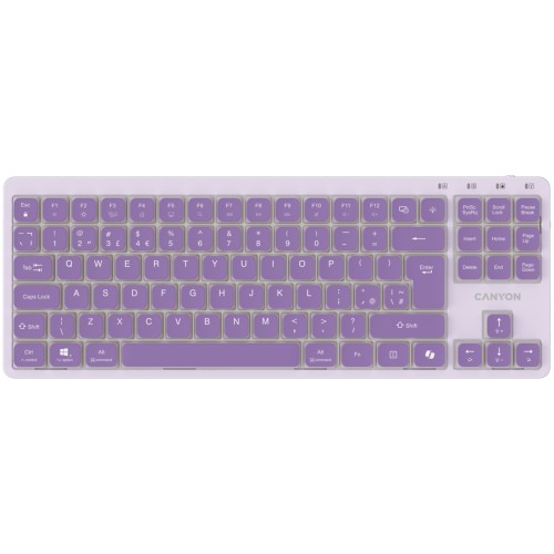 Клавиатура Canyon CNS-HKB10V OnType 10 Low Profile - С кабел - Лилава
