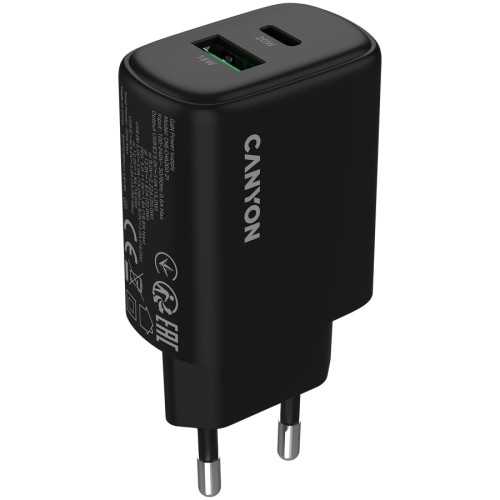 Зарядно устройство Canyon CNE-CHA200-31 OnCharge 200 20W - Черно