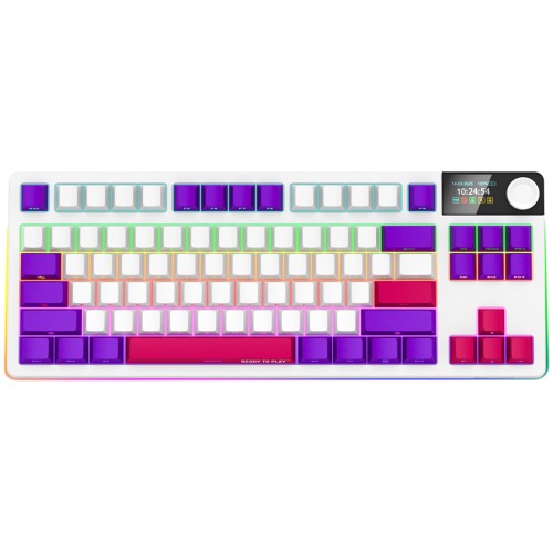 Геймърска клавиатура LORGAR KBP70TKLW Wireless TKL Mechanical - Бяла Геймърска клавиатура LORGAR KBP70TKLW Wireless TKL Mechanical - Бяла