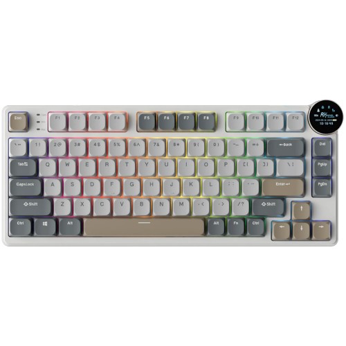 Геймърска клавиатура ROYAL KLUDGE RK N80 Pearly Dawn Red switch