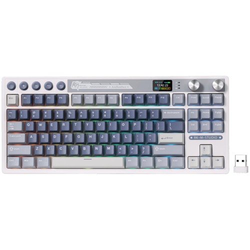 Геймърска клавиатура ROYAL KLUDGE RK M87 Ocean Blue Cream switch