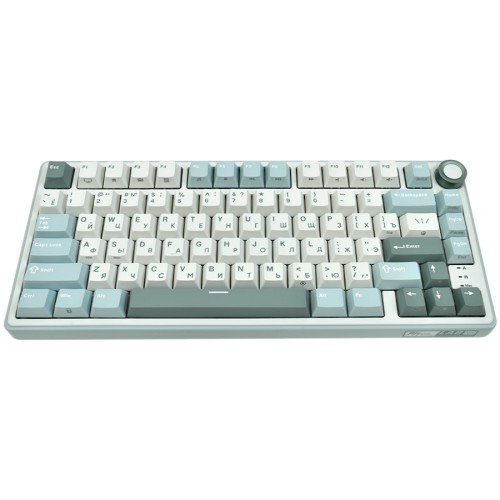 Геймърска клавиатура ROYAL KLUDGE R75 Sky Cyan K silver switch