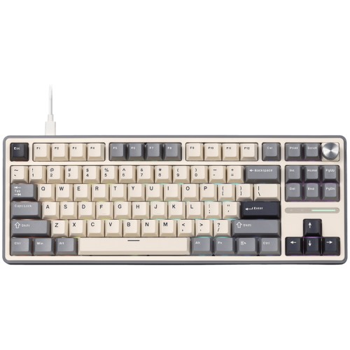 Геймърска клавиатура ROYAL KLUDGE R87Pro Half Grey Creamy switch