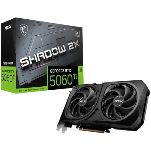 Галерия: Видео карта MSI NVIDIA GeForce RTX 5060 Ti SHADOW 2X OC PLUS 16GB GDDR7 снимка 1 - TS-Computers.bg Видео карта MSI NVIDIA GeForce RTX 5060 Ti SHADOW 2X OC PLUS 16GB GDDR7 детайлна снимка 1