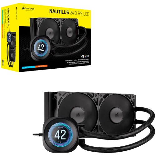 Водно охлаждане CORSAIR NAUTILUS 240 LCD - Черно