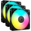 Вентилатори Corsair RS120 ARGB 120mm - 3 броя - Черни - изглед 1