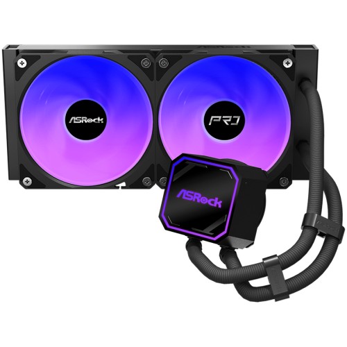 Водно охлаждане Asrock Pro 240 ARGB - Черно детайлна снимка 3