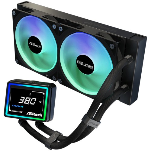 Галерия: Водно охлаждане Asrock Challenger 240 Digital - Черно снимка 2 - TS-Computers.bg Водно охлаждане Asrock Challenger 240 Digital - Черно детайлна снимка 2
