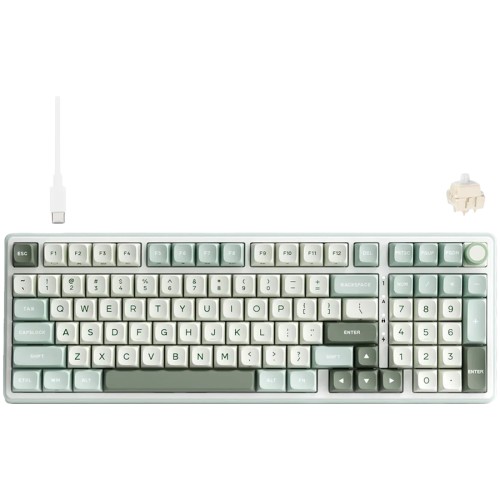 Геймърска клавиатура ROYAL KLUDGE RK R98Pro Sky Cyan Cream switch