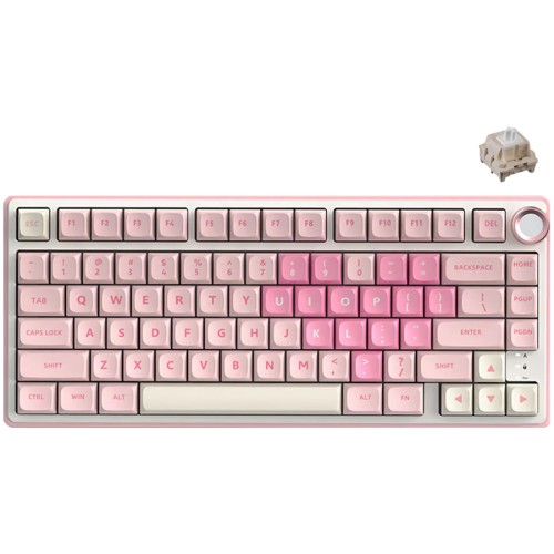 Геймърска клавиатура ROYAL KLUDGE R75 Pink Melody Cream switch