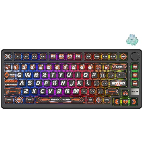 Геймърска клавиатура ROYAL KLUDGE RKM75 HE Hephaestus Mint switch