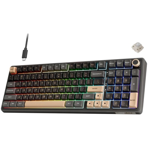 Геймърска клавиатура ROYAL KLUDGE RK R98Pro Phantom Cream switch