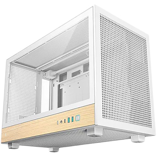 Компютърна кутия DeepCool CH260 WOOD WH Mini Tower - Бяла