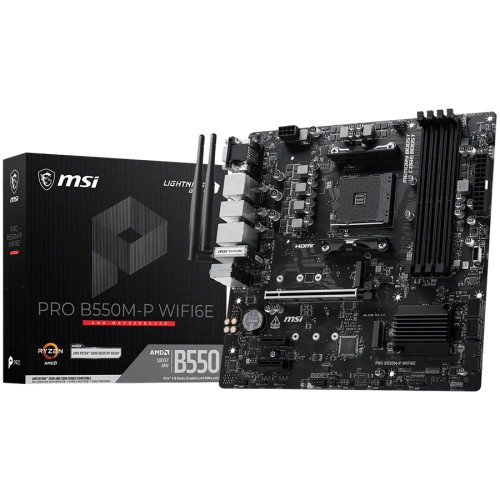 Дънна платка MSI PRO B550M-P WIFI6E - AM4 - DDR4 - Micro-ATX