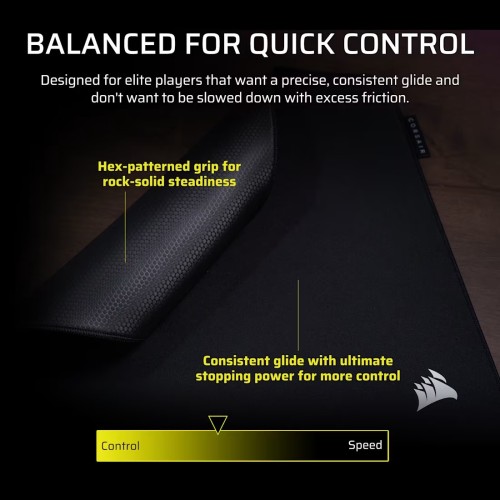 Геймърска подложка Corsair MM PRO Medium Control - Черна детайлна снимка 2