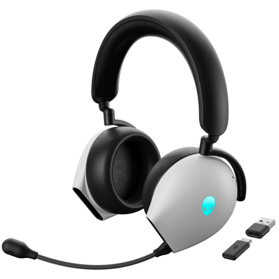 Безжични геймърски слушалки Alienware Tri-Mode AW920H - Lunar Light ...