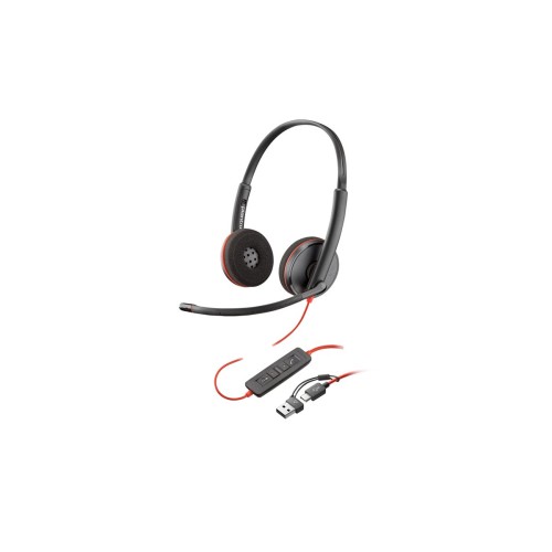 Слушалки HP Poly BW 3220 Stereo USB-C - С кабел - Черни