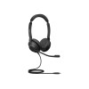 Слушалки JABRA Evolve2 30 SE MS Stereo USB C/A - С кабел - Черни