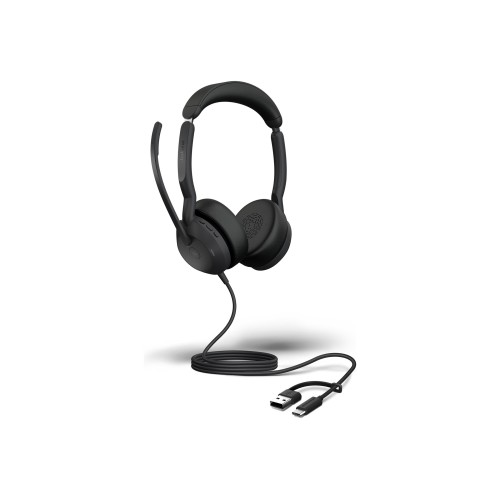 Галерия: Слушалки JABRA Evolve2 50 USB C/A - С кабел - Черни снимка 1 - TS-Computers.bg Слушалки JABRA Evolve2 50 USB C/A - С кабел - Черни детайлна снимка 1