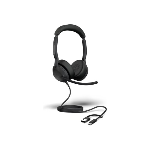 Галерия: Слушалки JABRA Evolve2 50 USB C/A - С кабел - Черни снимка 2 - TS-Computers.bg Слушалки JABRA Evolve2 50 USB C/A - С кабел - Черни детайлна снимка 2