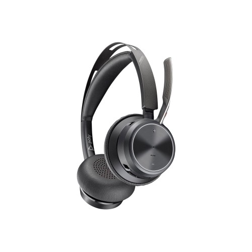 Галерия: Bluetooth слушалки HP Poly Voyager Focus 2 USB-C-C +USB-C/A адаптер - Черни снимка 1 - TS-Computers.bg Bluetooth слушалки HP Poly Voyager Focus 2 USB-C-C +USB-C/A адаптер - Черни детайлна снимка 1