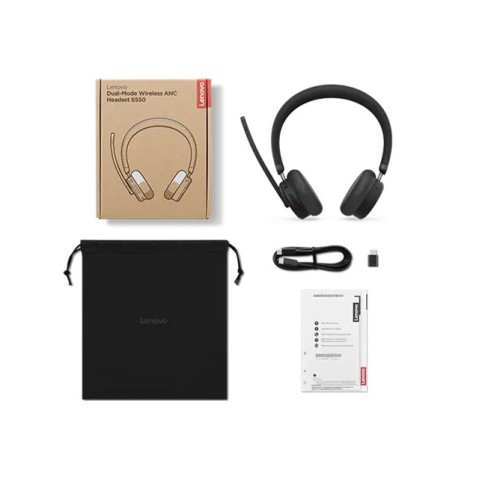 Bluetooth слушалки Lenovo 6550 USB-C - Черни детайлна снимка 6