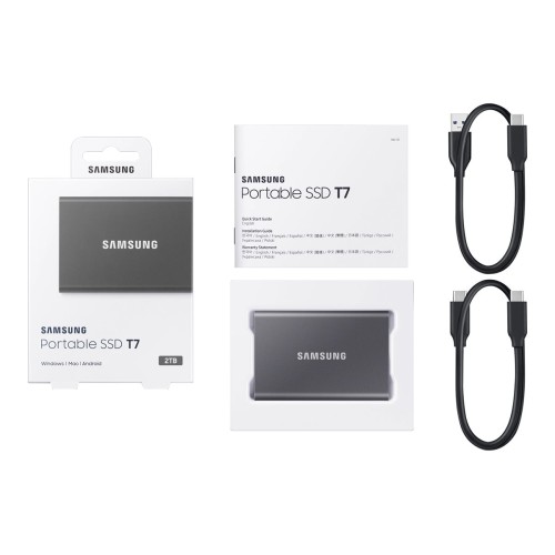 Външен SSD диск Samsung T7 2TB USB 3.2 Gen 2 - Тъмно сив детайлна снимка 5
